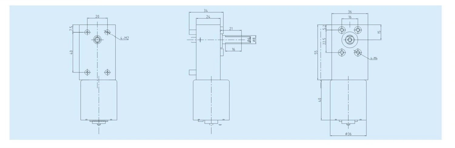 EC3640 motor outline