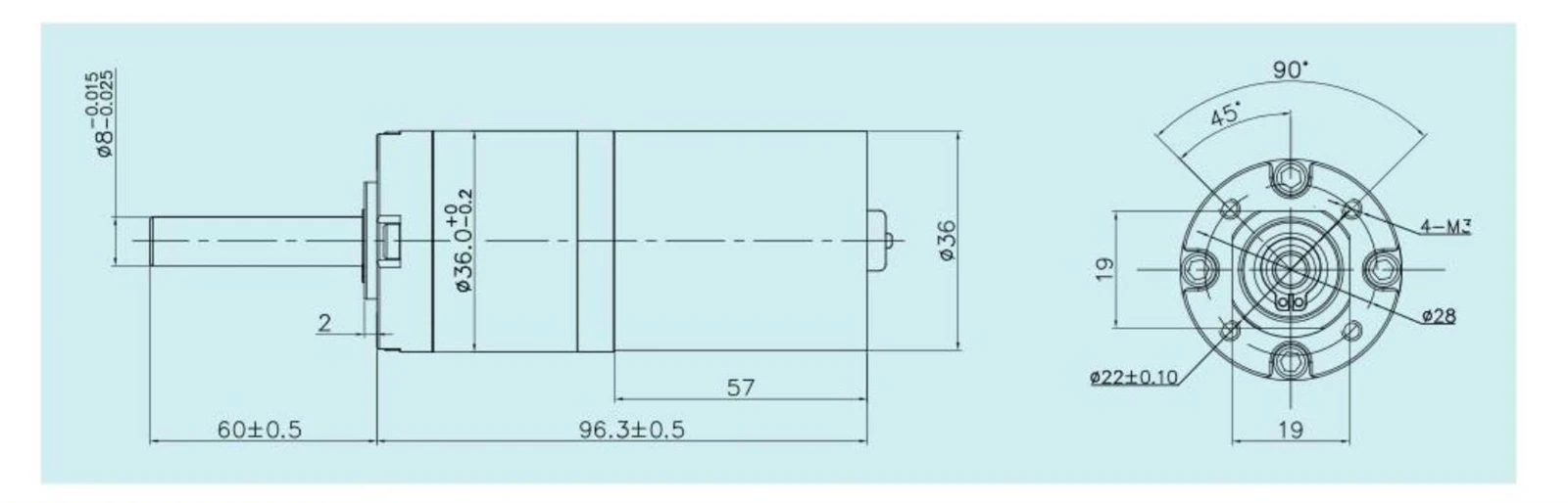 2246 gear motor outline